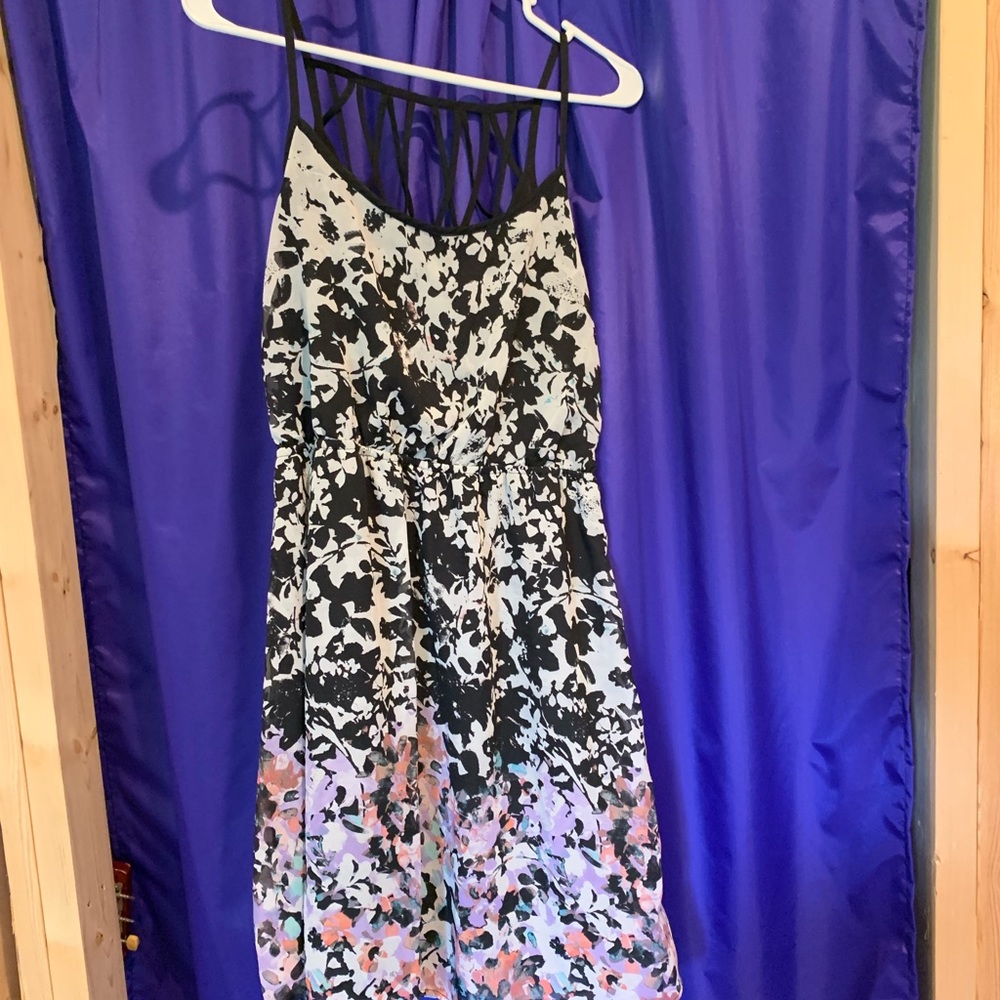 Black and white floral dress